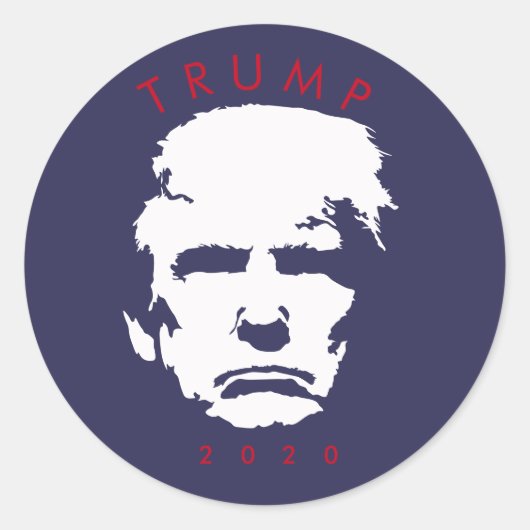 Trump 2020 - einfache Silhouette Runder Aufkleber (Vorderseite)