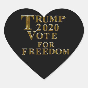 TRUMP 2020: FREIHEITSABSTIMMUNG Herz-Aufkleber