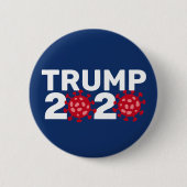 Trump 2020 - Funny Virus Red and Navy Blue Button (Vorderseite)