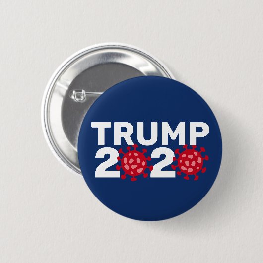 Trump 2020 - Funny Virus Red and Navy Blue Button (Vorne & Hinten)