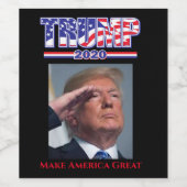 Trump 2020 macht Amerika groß Weinetikett (Einzelnes Label)