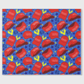 Trump 2020 MAGA Hat Pattern - Blue - Geschenkpapier (Flach)