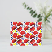 Trump 2020 MAGA Hat Pattern - weiß - Postkarte (Stehend Vorderseite)