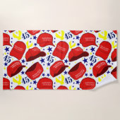 Trump 2020 MAGA Hat Pattern - Weiß - Strandtuch (Vorderseite)