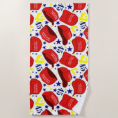 Trump 2020 MAGA Hat Pattern - Weiß - Strandtuch (Vorderseite)