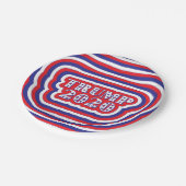 Trump 2020 Patriotic Red White Blue Stripes Pappteller (Schrägansicht)