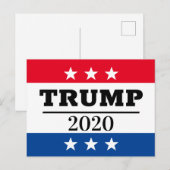TRUMP 2020 POSTKARTE (Vorne/Hinten)