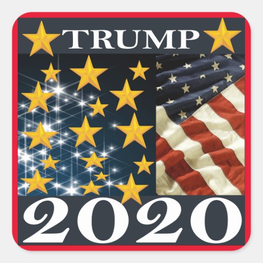 TRUMP 2020 QUADRATISCHER AUFKLEBER (Vorderseite)