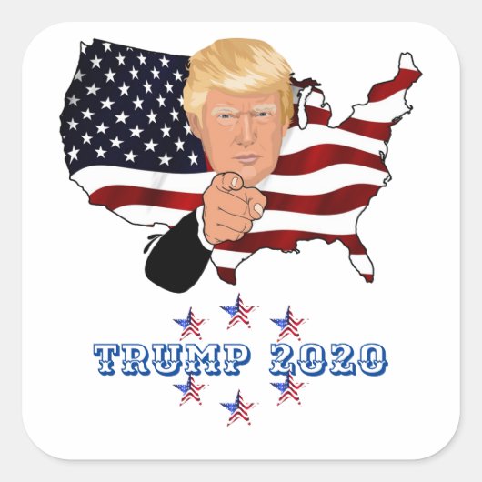 Trump 2020 quadratischer aufkleber (Vorderseite)