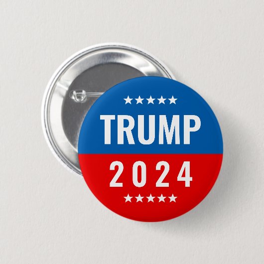 Trump 2020 Rot und Blau mit Sternen Button (Vorne & Hinten)