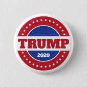 Trump 2020 Rot Weiß und Blau Button (Vorderseite)