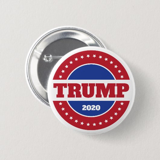 Trump 2020 Rot Weiß und Blau Button (Vorne & Hinten)