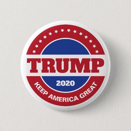 Trump 2020 Rot Weiß und Blau Button (Vorderseite)