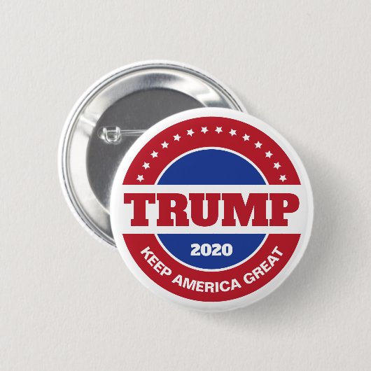 Trump 2020 Rot Weiß und Blau Button (Vorne & Hinten)