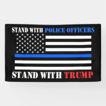 Trump 2020 Stand mit Polizeibeamten Trump Pence