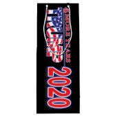 Trump 2020 Trump drängt die amerikanische Flagge Geschenktüte Für Weinflaschen (Rückseite)