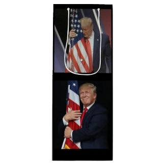 Trump 2020 Trump drängt die amerikanische Flagge Geschenktüte Für Weinflaschen