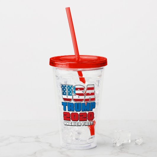 Trump 2020 USA Acryltrinkbecher (Vorderseite Ice)