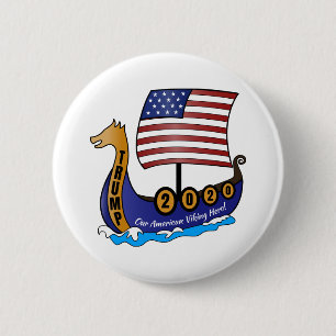 Trump 2020 Viking Ship Logo Button