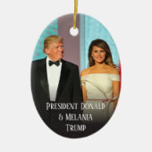 Trump 2020 Weihnachten Elegant Donald und Melania Keramik Ornament (Vorne)