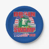 Trump 2020 zieht den Sumpf ab Pappteller (Vorderseite)