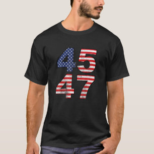 Trump 2024 45 47 Vintag American Flag Retro USA P T-Shirt