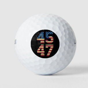 Trump 2024 45 47 Vintage amerikanische Flagge Retr Golfball