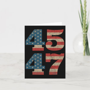 Trump 2024 45 47 Vintage amerikanische Flagge Retr Karte