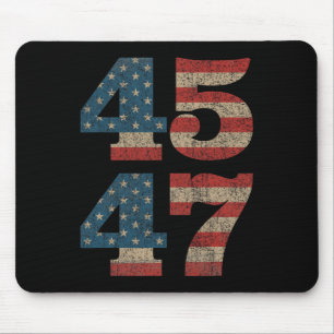Trump 2024 45 47 Vintage amerikanische Flagge Retr Mousepad