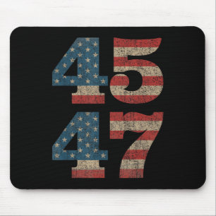 Trump 2024 45 47 Vintage amerikanische Flagge Retr Mousepad