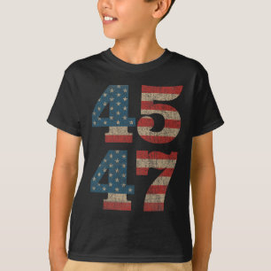 Trump 2024 45 47 Vintage amerikanische Flagge Retr T-Shirt