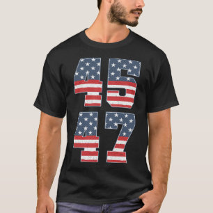 Trump 2024 45 47 Vintage amerikanische Flagge Retr T-Shirt