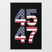 Trump 2024 45 47 Vintage Fensteraufkleber (Blatt)