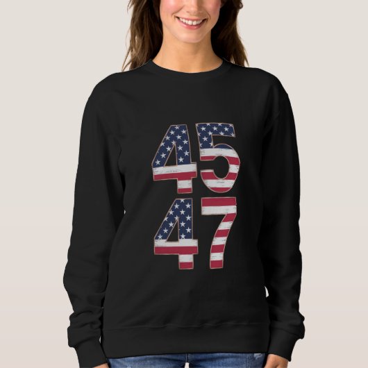 Trump 2024 45 47 Vintage Sweatshirt (Vorderseite)