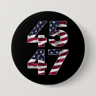 Trump 2024 45 47 Vintage USA Button