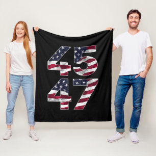 Trump 2024 45 47 Vintage USA Fleecedecke