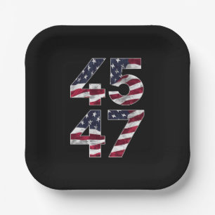 Trump 2024 45 47 Vintage USA Pappteller