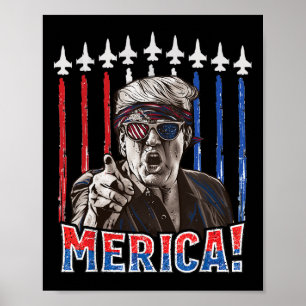 Trump 2024 4. Juli Patriotische amerikanische Flag Poster