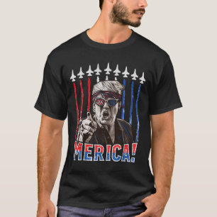Trump 2024 4. Juli Patriotische amerikanische Flag T-Shirt