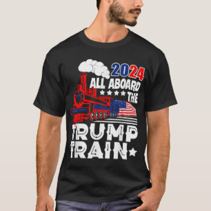 Trump 2024 All in the Trump Train USA American T-Shirt