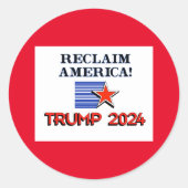 Trump 2024 America Classic Round Stickers (Vorderseite)