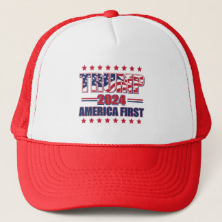 Trump 2024 America First Truckerkappe