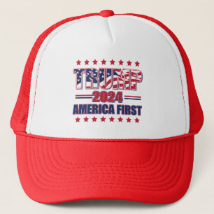 Trump 2024 America First Truckerkappe