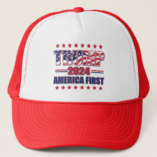 Trump 2024 America First Truckerkappe