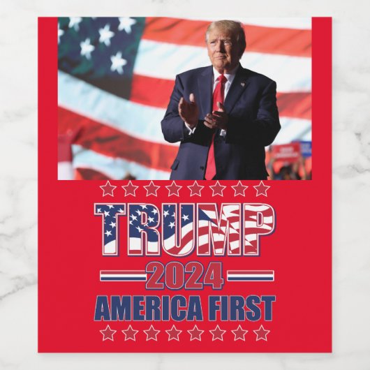 Trump 2024 America First Weinetikett (Einzelnes Label)