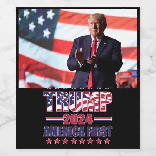 Trump 2024 America First Weinetikett (Einzelnes Label)