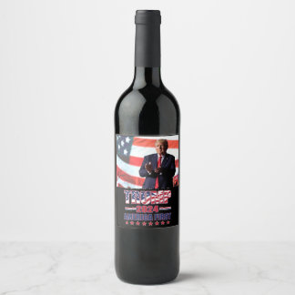 Trump 2024 America First Weinetikett