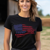 Trump 2024: American Flag Grunge T-Shirt