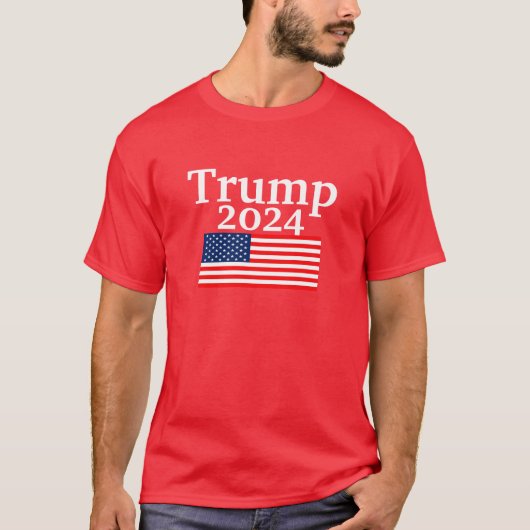 Trump 2024 American Flag Red Donald Trump T - Shir T-Shirt (Vorderseite)