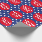 Trump 2024 American Flag Stars Design Geschenkpapier (Ecke)